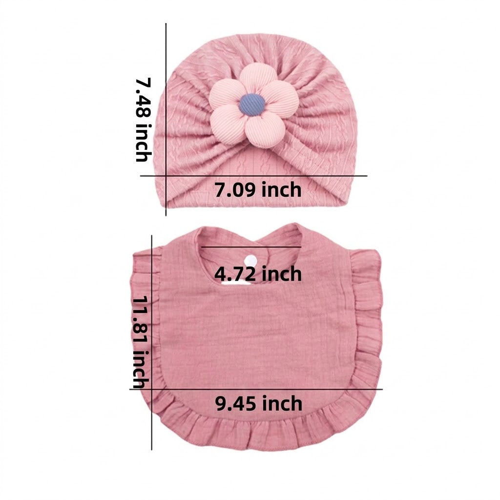 Newborn Baby Hat Bib Set Organic Cotton Drool Accessories