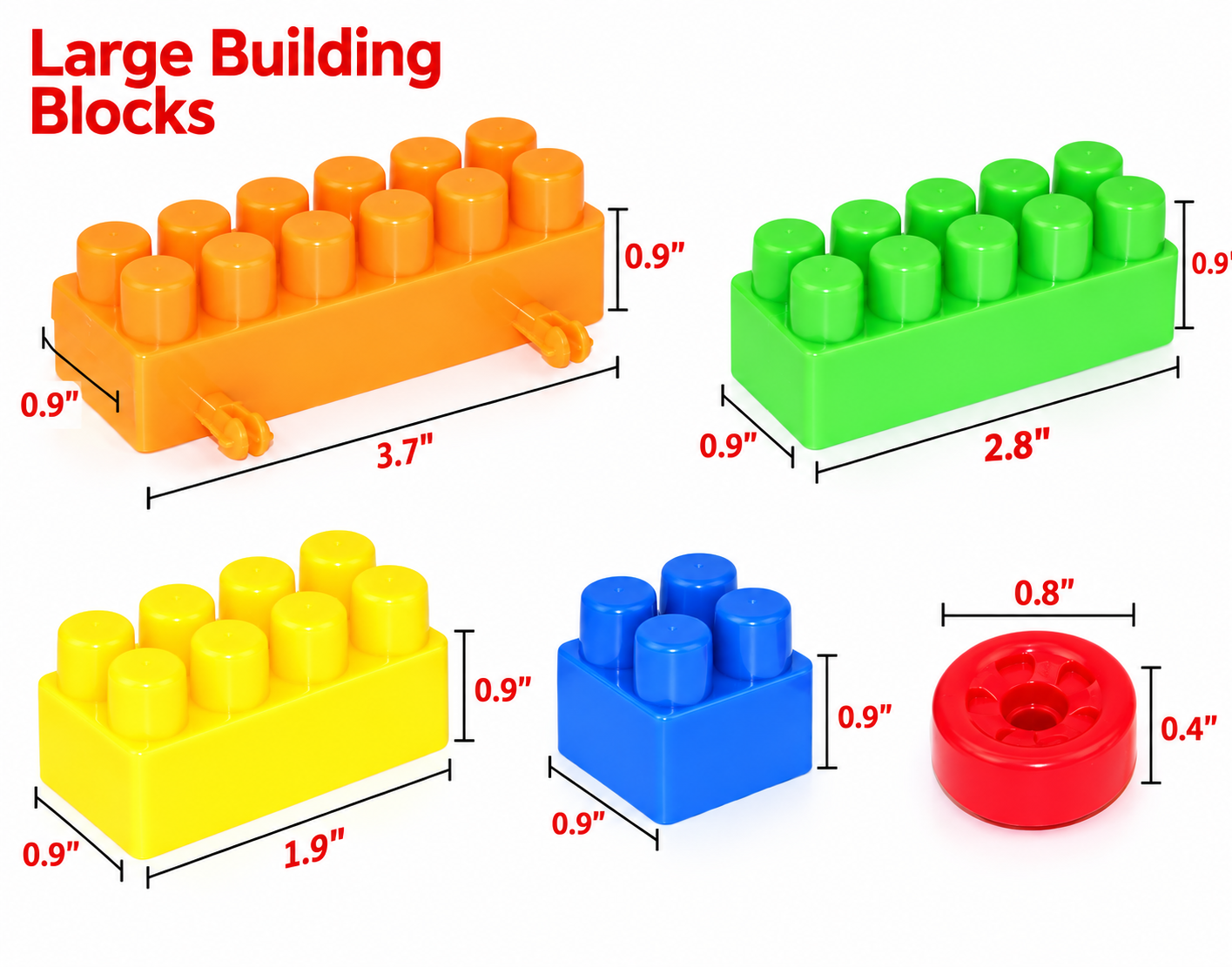 Baby Building Block Toys Large Pieces Loose-packed
